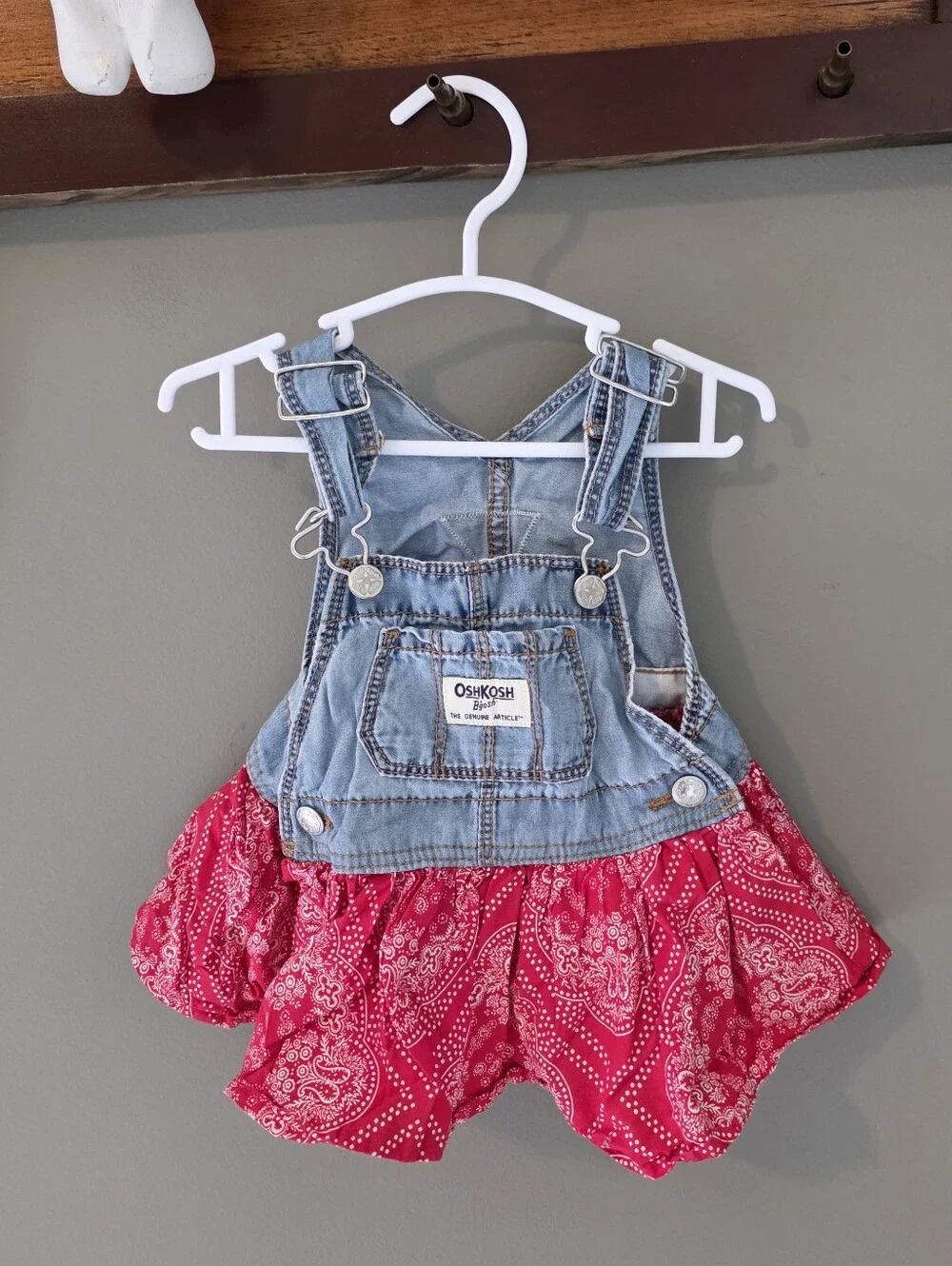 Oshkosh Denim Red Western Cowgirl Dress 6m